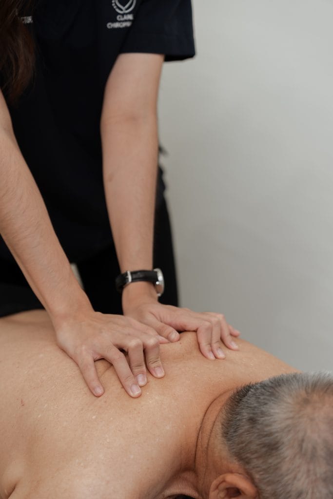 Pei Yun is performing a double thenar adjustment on a patient